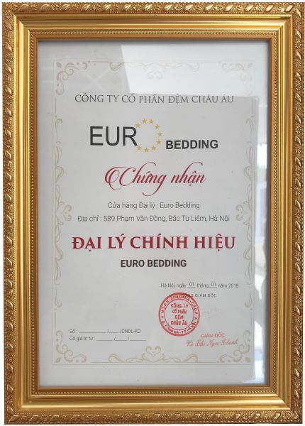 Chứng nhận Đệm Xinh là đại lý chính hãng của thương hiệu Euro Bedding