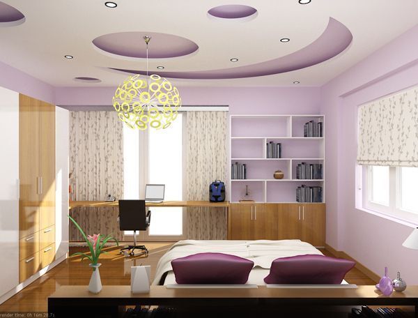 Trang trí trần nhà sống động và nhiều màu sắc để tạo không gian thư giãn