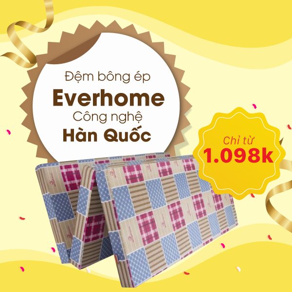Đệm bông ép Everhome công nghệ Hàn Quốc giá khuyến mại chỉ từ 1506k 
