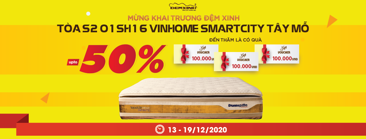 Sale Upto 50% mừng Khai Trương Đệm Xinh Luxury Vinhome Smart City Tây Mỗ