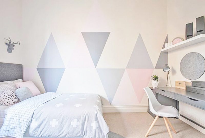 Nội thất phòng ngủ đẹp đơn giản với thiết kế hình học