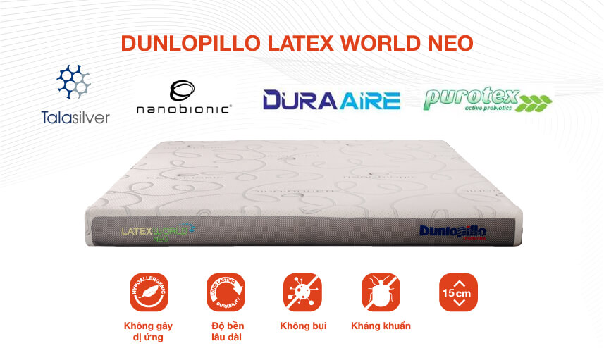 Đệm cao su Dunlopillo Latex World Neo