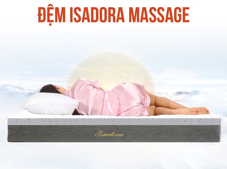 Trải nghiệm giấc ngủ thoải mái trọn vẹn với sản phẩm đệm foam Dlavish Isadora massage nguyên tấm