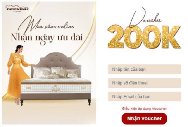 Điều khoản & Chính sách áp dụng Voucher 200k khi mua hàng Online tại Đệm Xinh Luxury