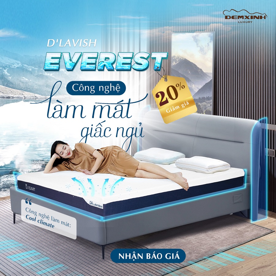 Đệm mát Everest phù hợp cho giường tầng