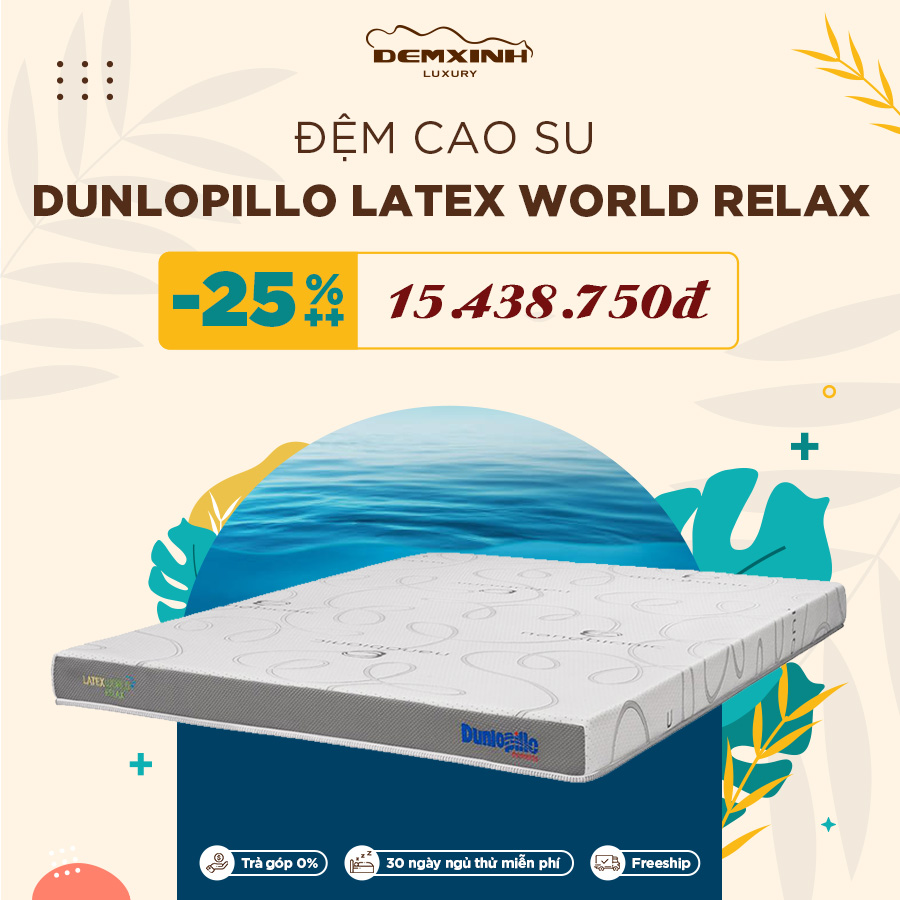 Đệm cao su Dunlopillo Latex World Relax lựa chọn nhiều cho giường tầng trẻ em