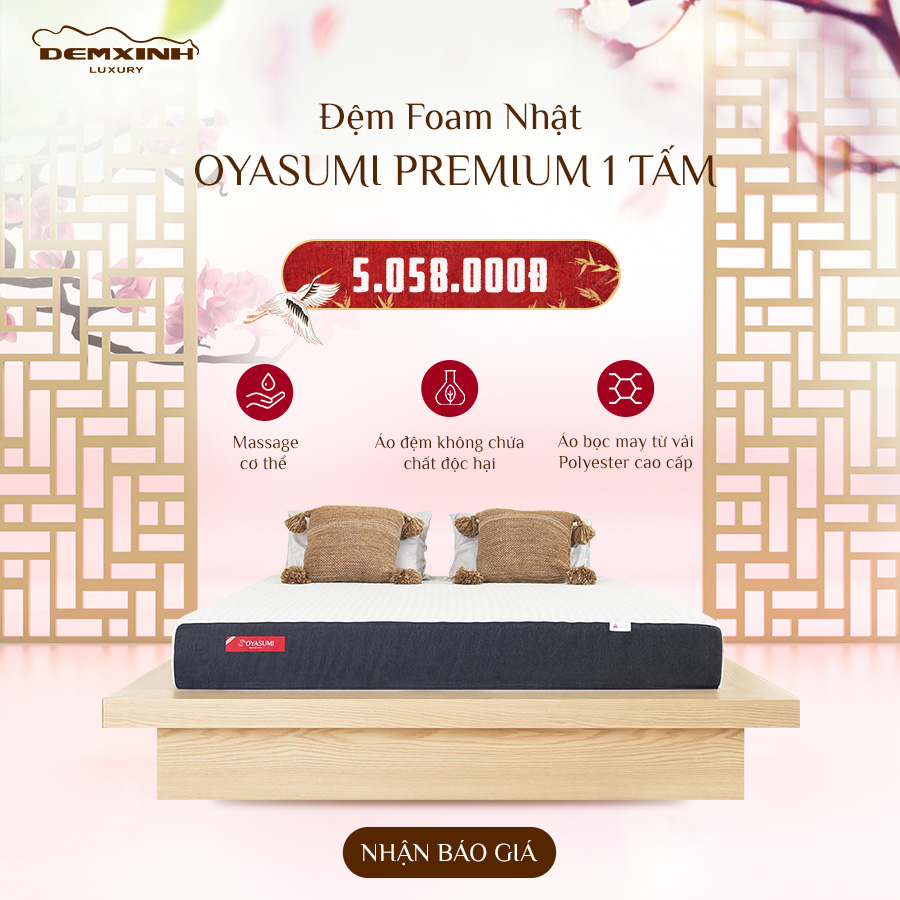 Nệm foam Nhật Oyasumi Premium Mát xa
