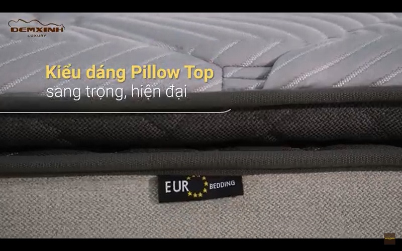 Thiết kế lớp Pillow Top trên đệm lò xo